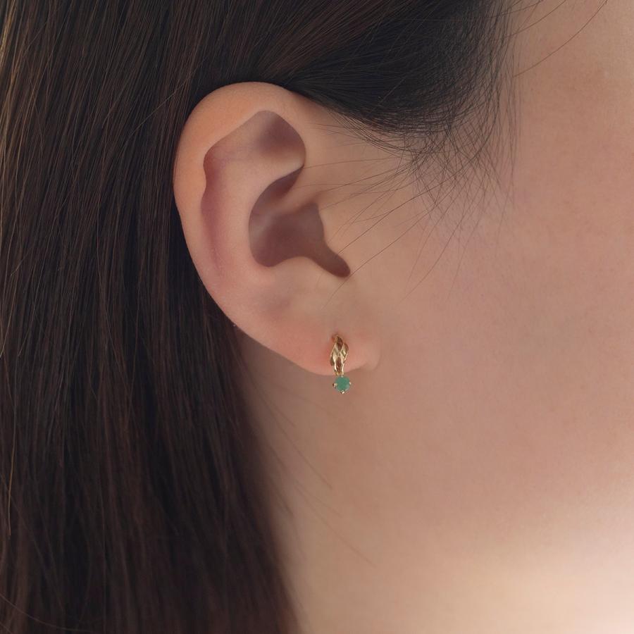 ピアス エメラルド K10 10金 YG イエローゴールド レディース 5月誕生石 ギフト 誕生日プレゼント 彼女 妻 20代 30代 40代の画像