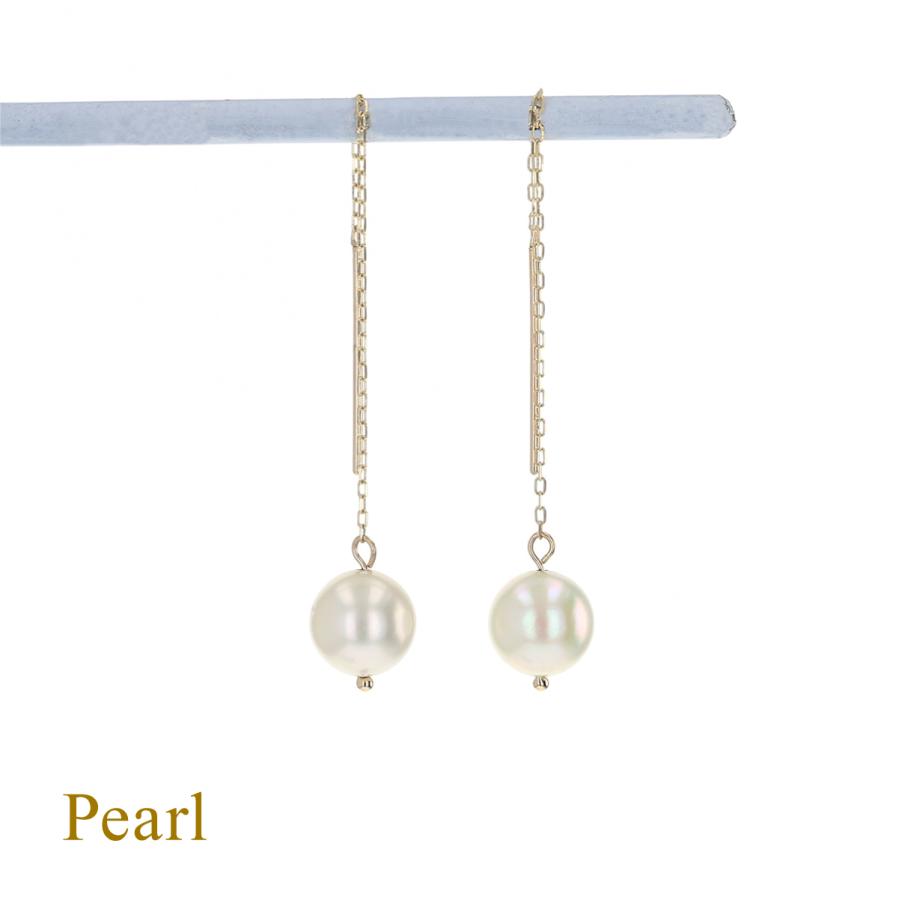 ジュエリーフィガロ ピアス K10 YG アコヤ真珠 パール アメリカン