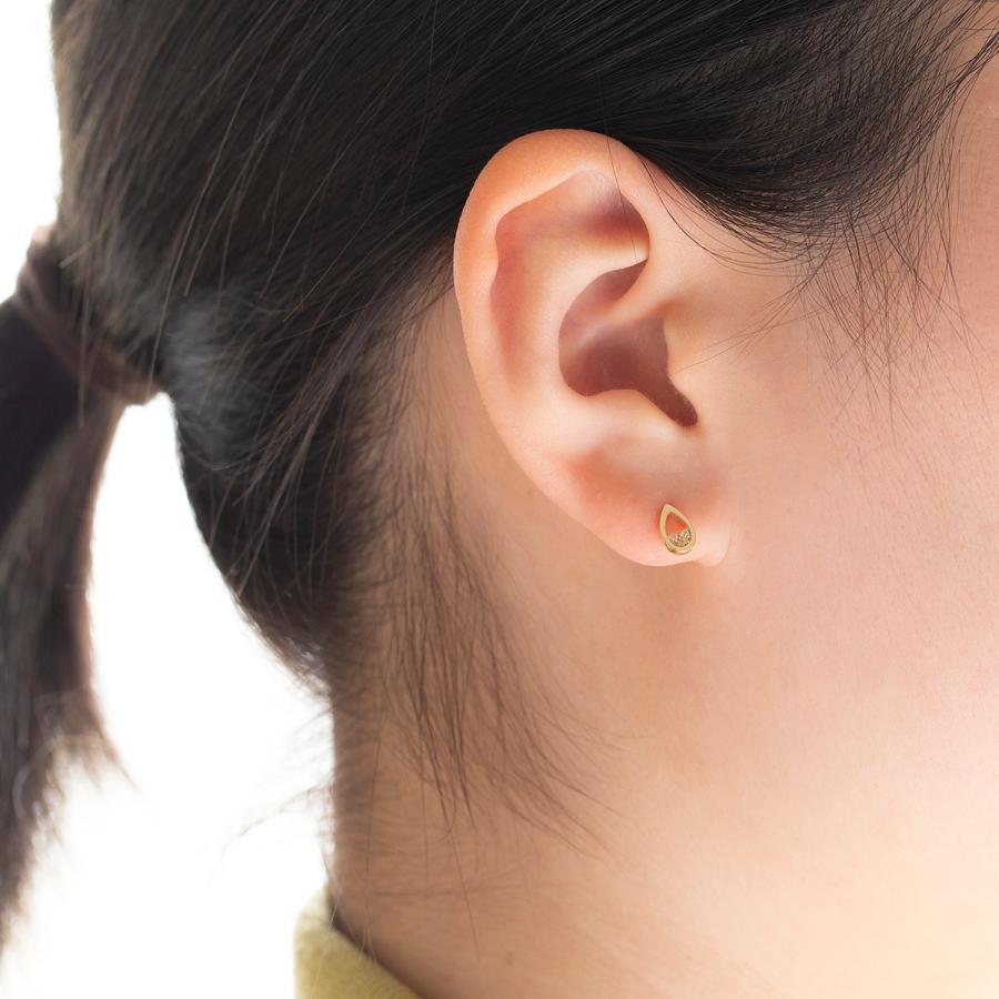 ピアス K10 YG ダイヤモンド ドロップ 雫 しずく イエローゴールド スタッドピアス ギフト 誕生日プレゼント 4月誕生石 20代 30代 40代 妻 彼女 レディース | ジュエリーフィガロ | 02