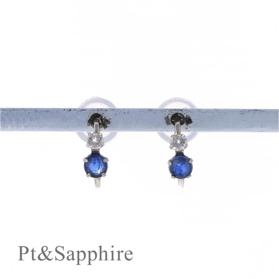 ジュエリーフィガロ ピアス プラチナ サファイア ホワイトトパーズ