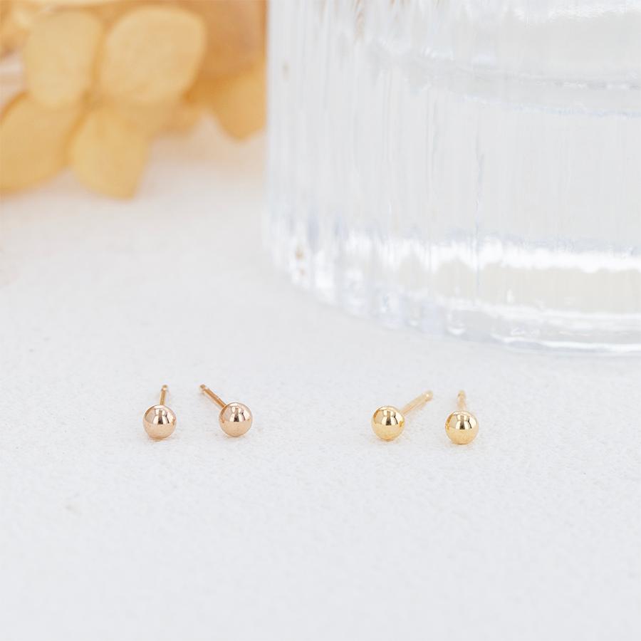 ジュエリーフィガロ ピアス K18 PG/YG 丸玉 ボール レディース 18金 