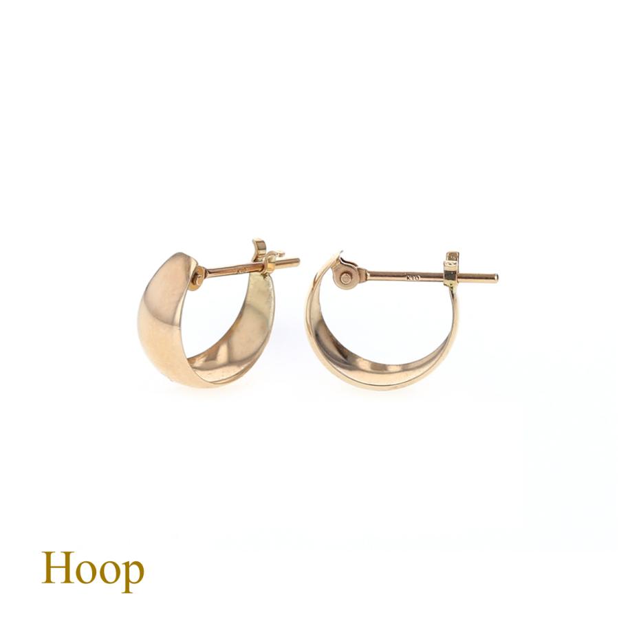 ピアス K10 YG フープピアス イエローゴールド 華奢 ジュエリーフィガロ ピアス K10 YG フープ 月甲ピアス フープ