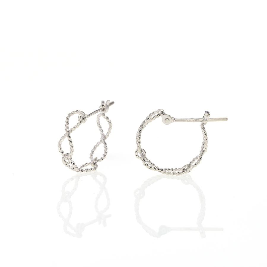 ジュエリーフィガロ ピアス K10 WG フープピアス ひねり レディース 20