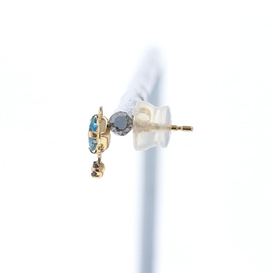 ピアス K10 YG ブルートパーズ アイオライト イエローゴールド 10金 11月 誕生石 誕生日プレゼント ギフト レディース 20代 30代 40代 | ジュエリーフィガロ | 03