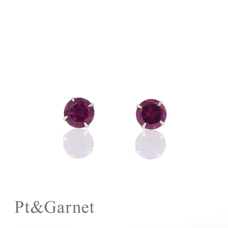 ジュエリーフィガロ ピアス プラチナ ロードライトガーネット 一粒