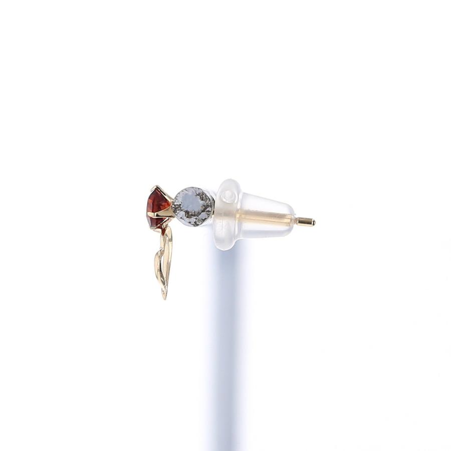 ピアス K10 YG ガーネット ハート イエローゴールド ラッキーモチーフ かわいい ギフト 誕生日プレゼント 1月誕生石  レディースの画像