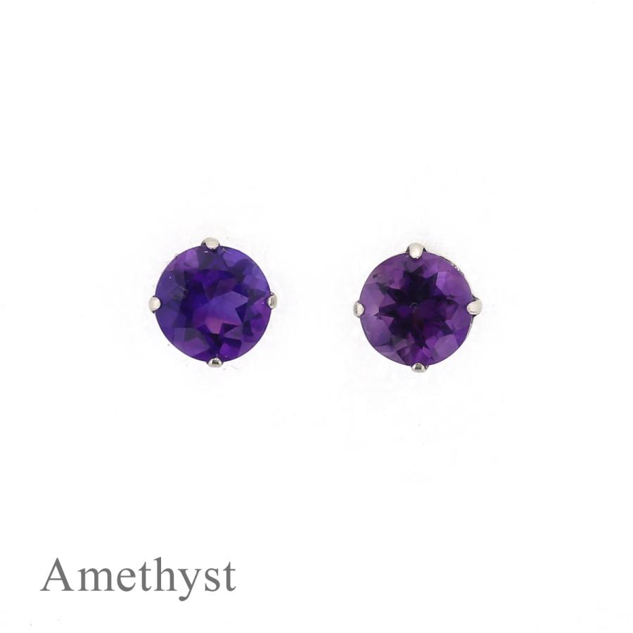 ジュエリーフィガロ ピアス プラチナ アメジスト 一粒 大粒 pt900