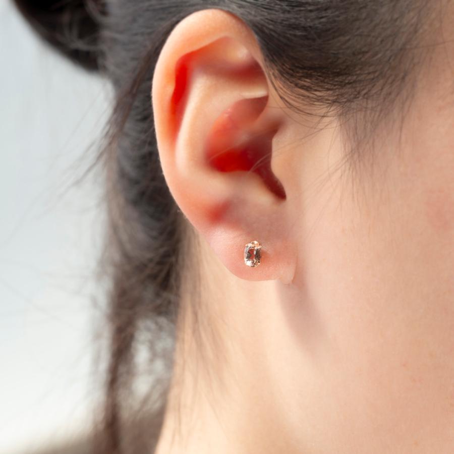 ピアス モルガナイト K10 PG ピンクゴールド 4月 誕生石 レディース 20代 30代 40代 プレゼント 10金 記念日 誕生日プレゼントの画像