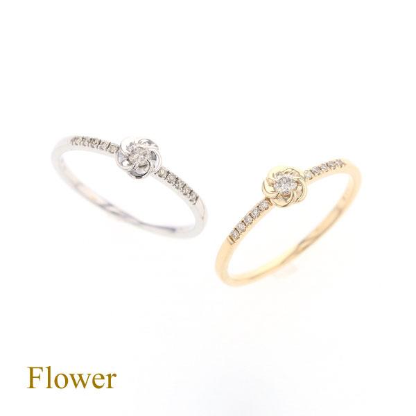 K10 Yg Wg ダイヤモンド フラワー リング 指輪 ジュエリーフィガロ 通販 Yahoo ショッピング