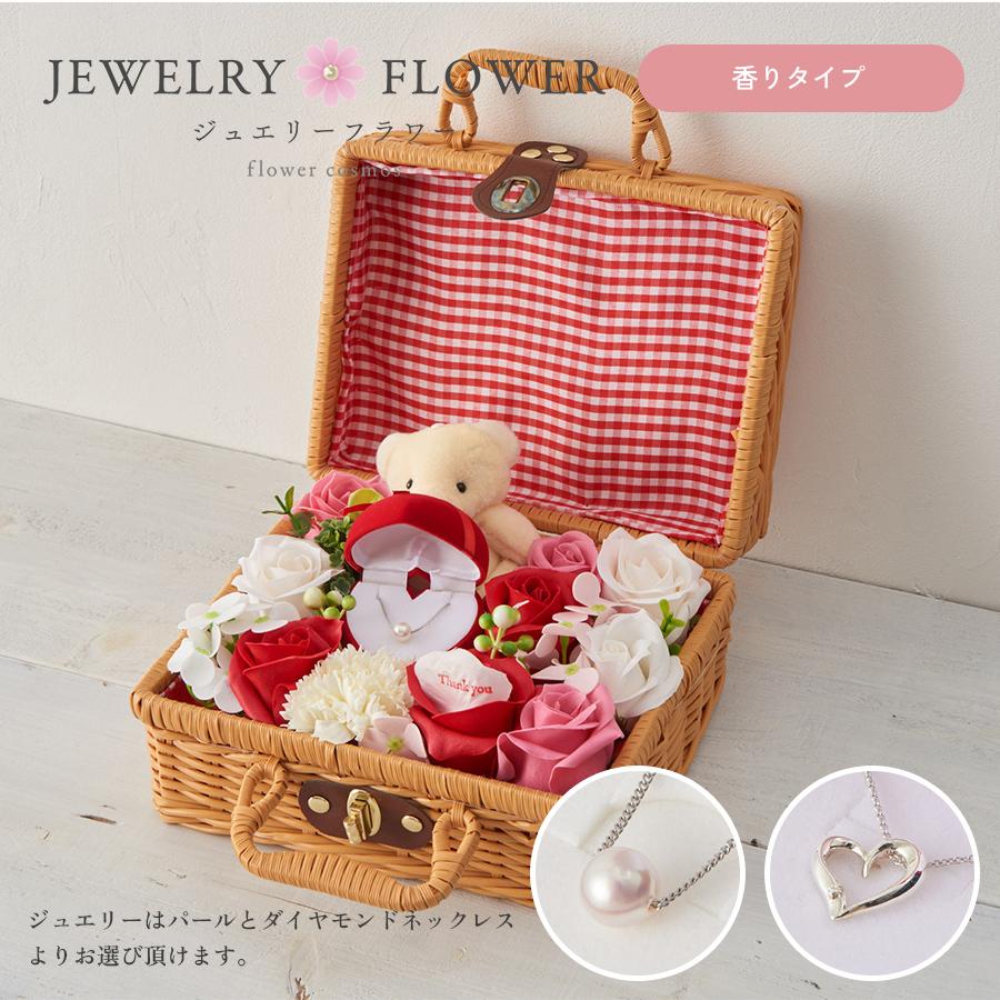 “ピクニックバスケット”ソープフラワーメッセージローズ(香りタイプ)｜jewelry-flower