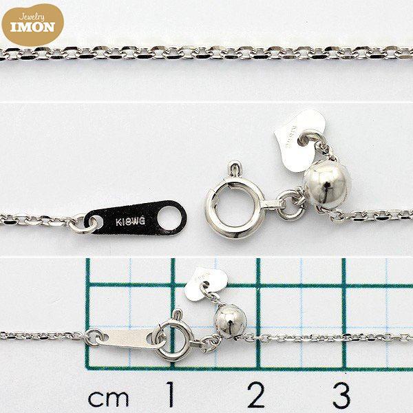 新品」18金 K18WG 角小豆 0.34φ 45cm ホワイトゴールド ネックレス