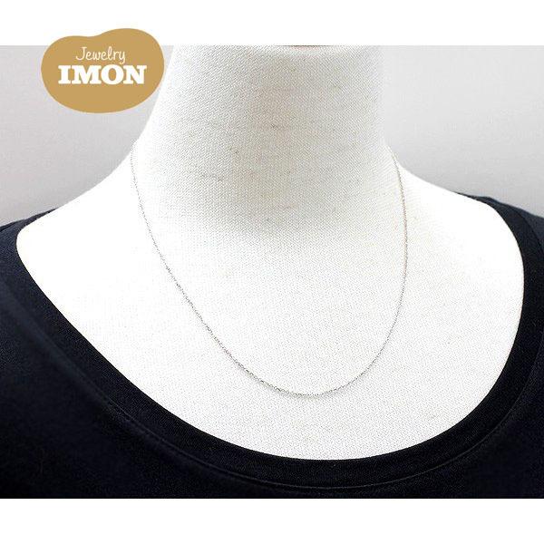 新品」18金 K18WG 角小豆 0.34φ 45cm ホワイトゴールド ネックレス