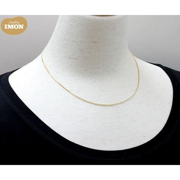 新品」18金 喜平 ネックレス 2面 カット シングル K18 0.35φ 40cm 細