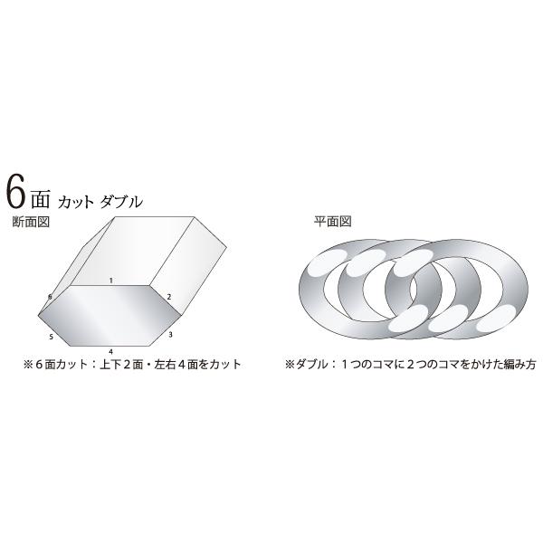 新品」18金 喜平 ネックレス 6面 カット ダブル K18 100g 50cm