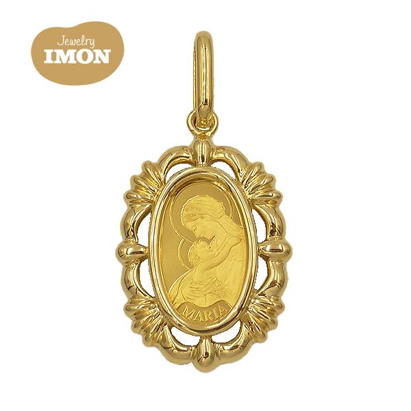 新品」純金 K24 マリア コイン 1g K18 枠 ペンダント : Jewelry IMON
