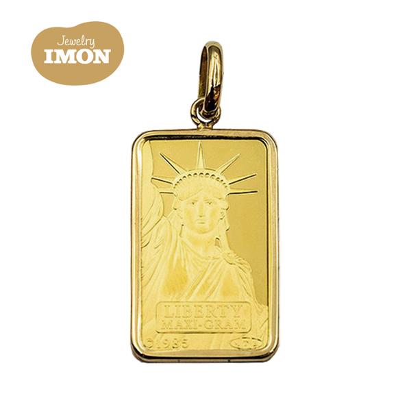 【最終】 「新品」純金 K24 リバティ インゴット 5g K18 枠 ペンダント 【DGJ1571479896】(55692円)