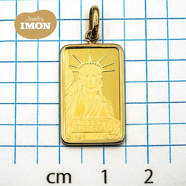 【最終】 「新品」純金 K24 リバティ インゴット 5g K18 枠 ペンダント 【DGJ1571479896】(55692円)