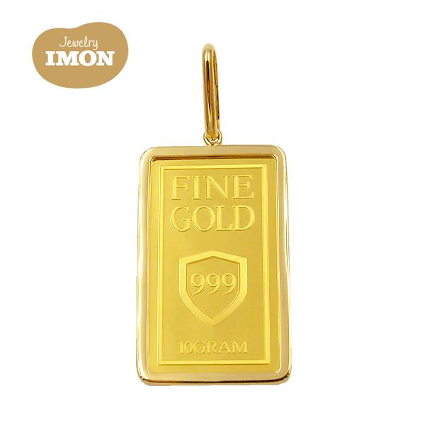 新品」純金 K24 インゴット 10g K18 枠 ペンダント 造幣局検定マーク