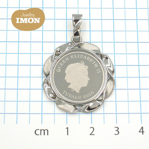 「新品」純プラチナ PT999.5 ホース コイン 1/5oz PT900 枠 ペンダント ファッション 腕時計、アクセサリー メンズアクセサリー