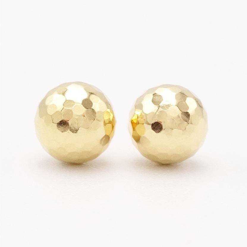 ミラーボール 6mm 18金 ピアス K18YG 18K 丸 つや シンプル ゴールド 