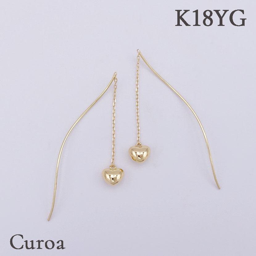ハート アメリカン K18YG ピアス アメリカンピアス 18金 K18 18k 