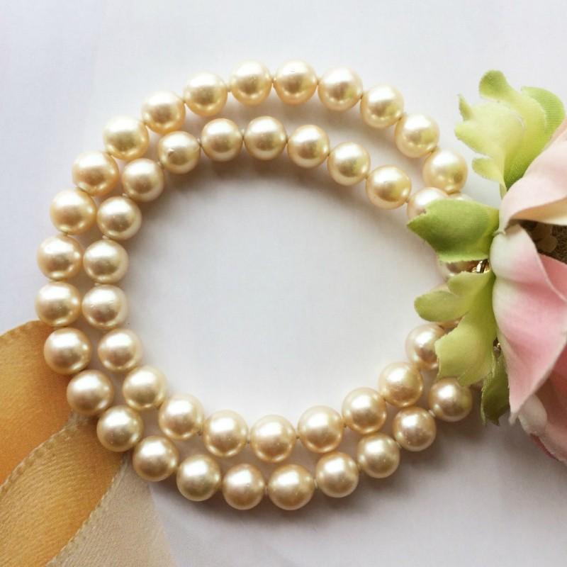 パールネックレス アコヤ本真珠ネックレス シャンパンカラー 真珠  