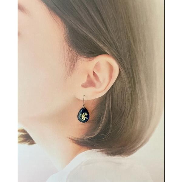 琥珀 ピアス イヤリング インタリオ カメオ アンバー 青琥珀 薔薇 蝶 