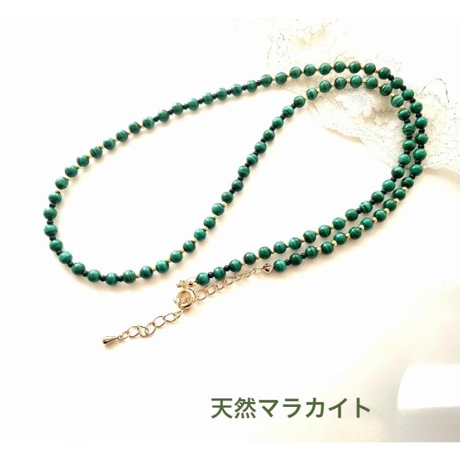 天然マラカイト】【ロングネックレス】【マラカイト ロング ネックレス