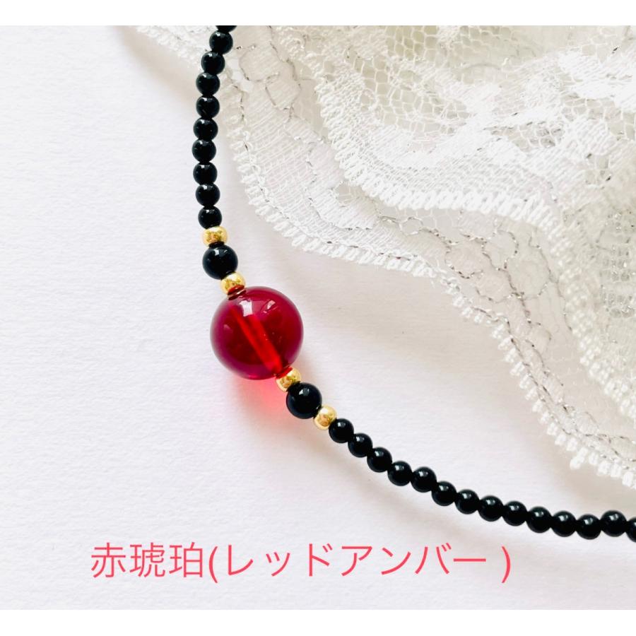 還暦祝い　女性　プレゼント　琥珀 ネックレス レッドアンバー 赤 ネックレス　オニキス　贈り物　おしゃれ｜jewelry-kotani