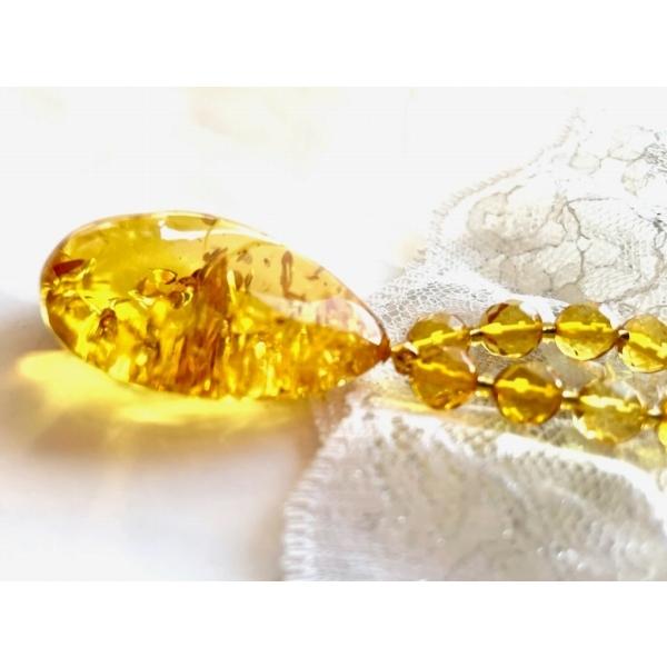 天然石 琥珀 ネックレス ペンダント バルティック天然琥珀 送料無料