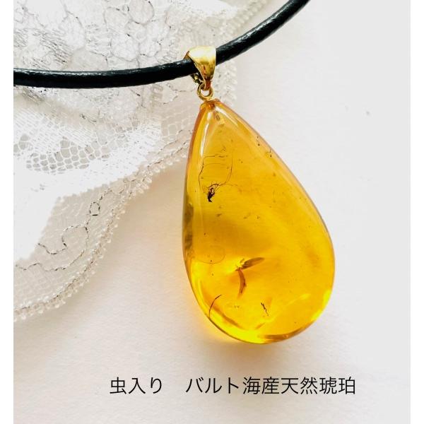 昆虫入り　琥珀ペンダントヘッド 虫入り琥珀 ペンダント こはく バルト海産高級天然琥珀 大きな琥珀