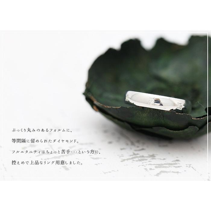 結婚指輪 K18WG ホワイトゴールド レディース ダイヤ 0.07ct ストレート 幅広 18金 指輪 マリッジリング 爆買の画像