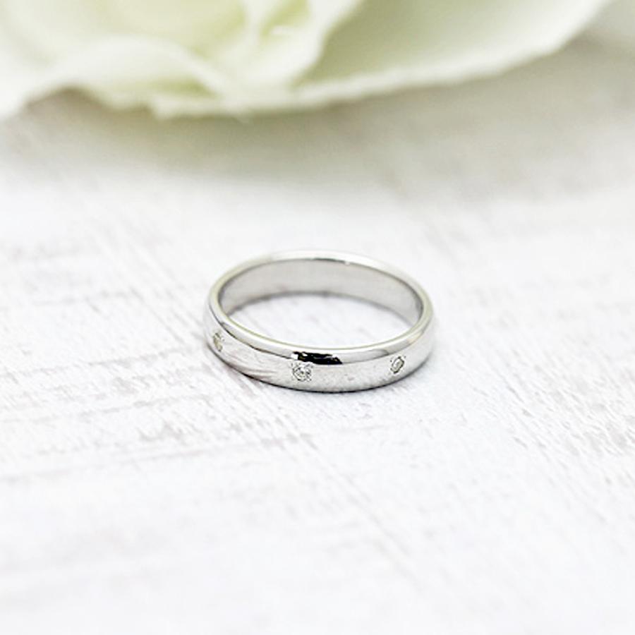 結婚指輪 プラチナ PT900 レディース ダイヤ 0.07ct ストレート 幅広 指輪 マリッジリング シンプル 爆買の画像