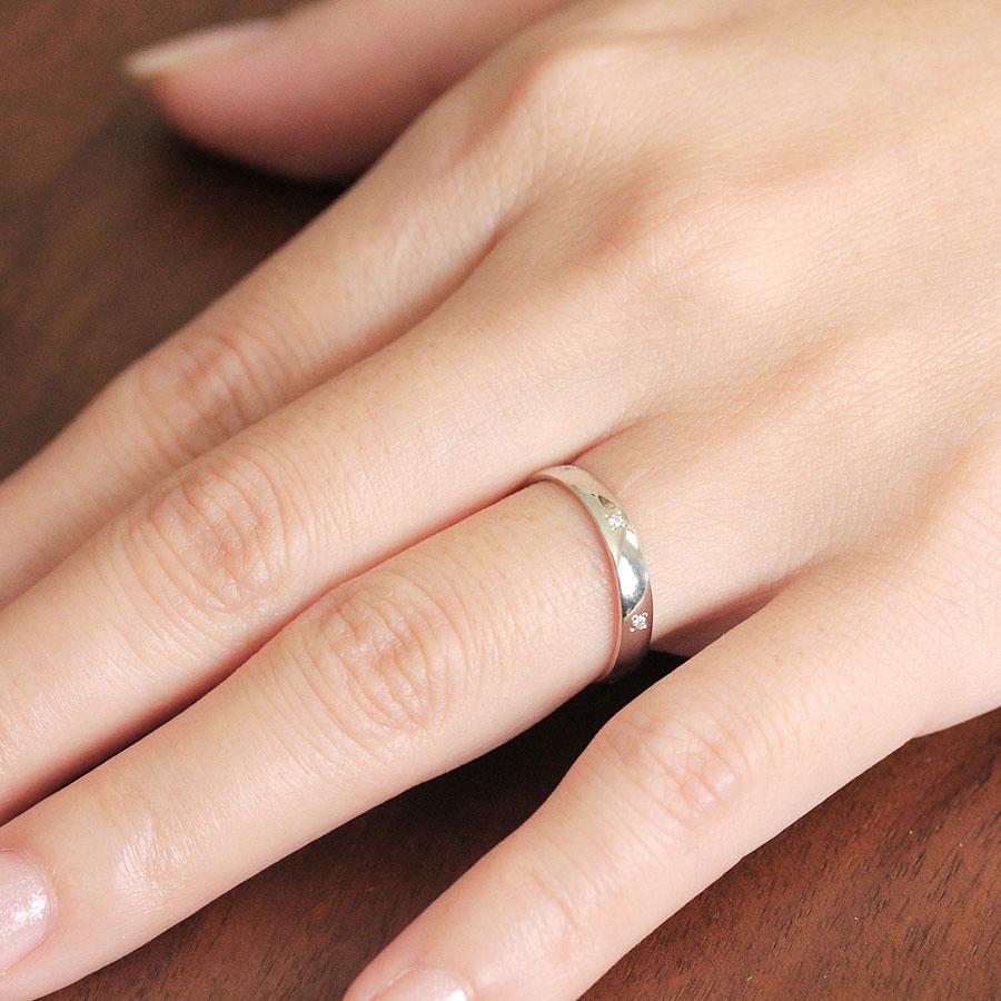 結婚指輪 プラチナ PT900 レディース ダイヤ 0.07ct ストレート 幅広 指輪 マリッジリング シンプル 爆買の画像