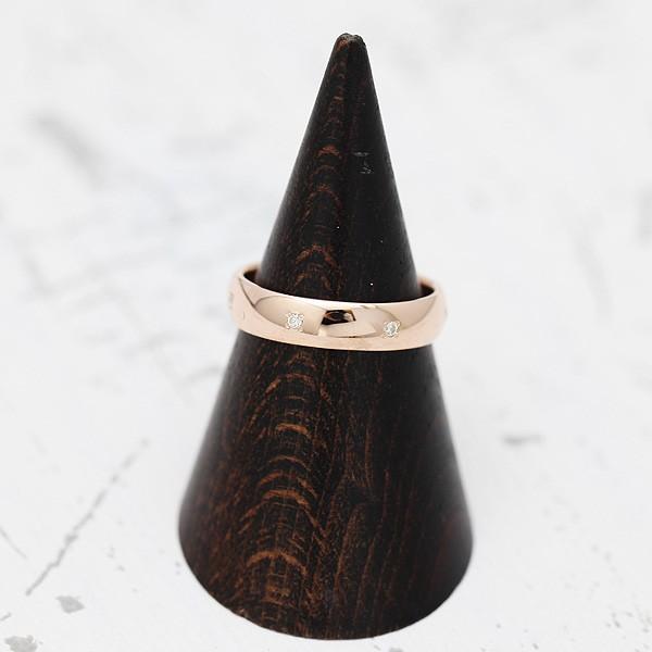 結婚指輪 K18PG ピンクゴールド メンズ ダイヤ 0.07ct ストレート 幅広 18金 指輪 マリッジリング 爆買の画像