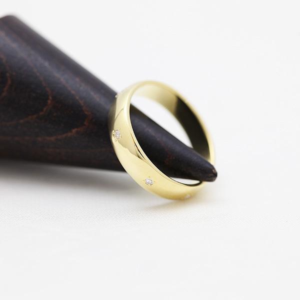 結婚指輪 K18YG イエローゴールド メンズ 18金 ダイヤ 0.07ct ストレート 幅広 指輪 マリッジリング 爆買の画像