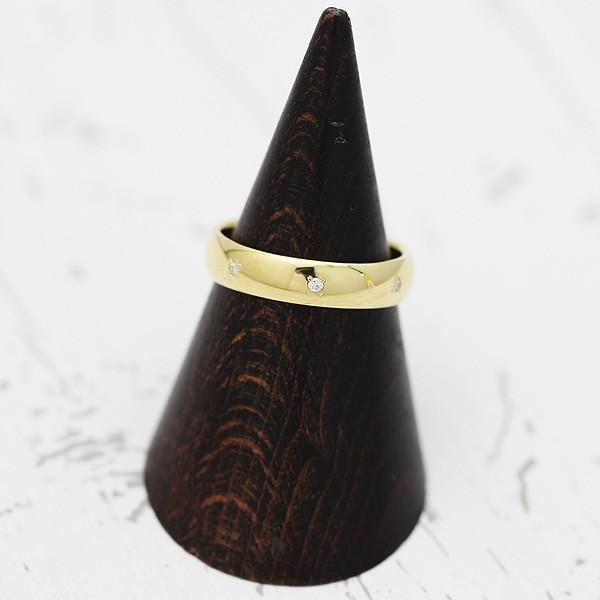結婚指輪 K18YG イエローゴールド メンズ 18金 ダイヤ 0.07ct ストレート 幅広 指輪 マリッジリング 爆買の画像
