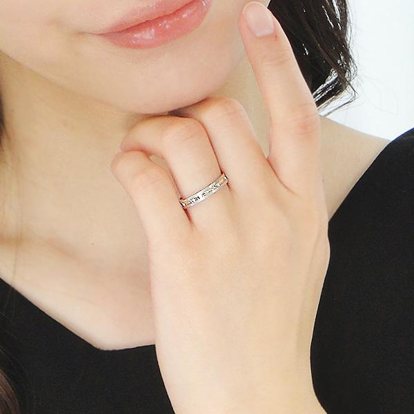 結婚指輪 レディースリング イエローゴールド プラチナ K18YG PT900  コンビ ダイヤ 0.05ct レール留め 指輪 マリッジリング 爆買の画像