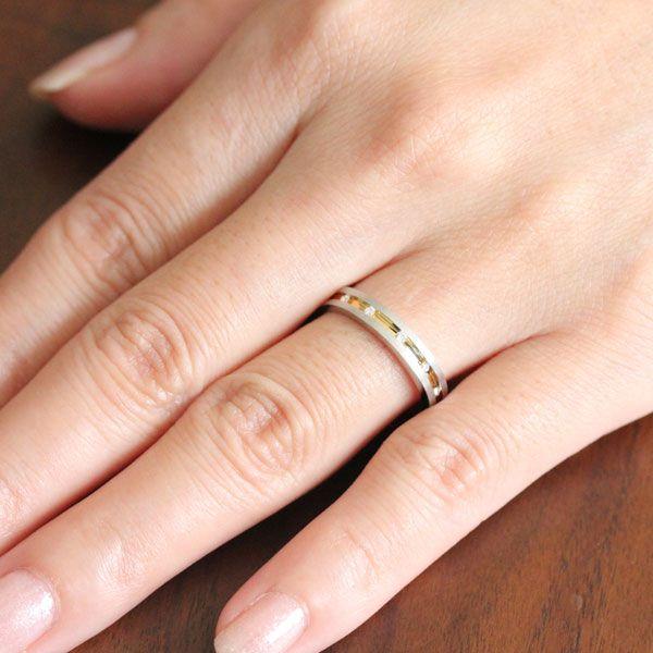 結婚指輪 ペアリング イエローゴールド プラチナ PT900 K18YG ダイヤ