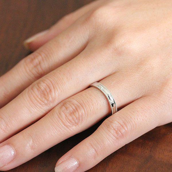 結婚指輪 PT100 プラチナ10% 安い ペアリング ダイヤ 0.07ct アンティーク ミル打ち 指輪 マリッジリング 爆買の画像