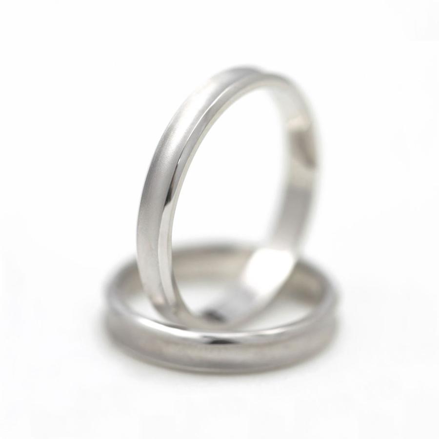 結婚指輪 安い シンプル プラチナ ペアリング PT100 pt10% くぼみ つや消し 指輪 マリッジリング 爆買の画像