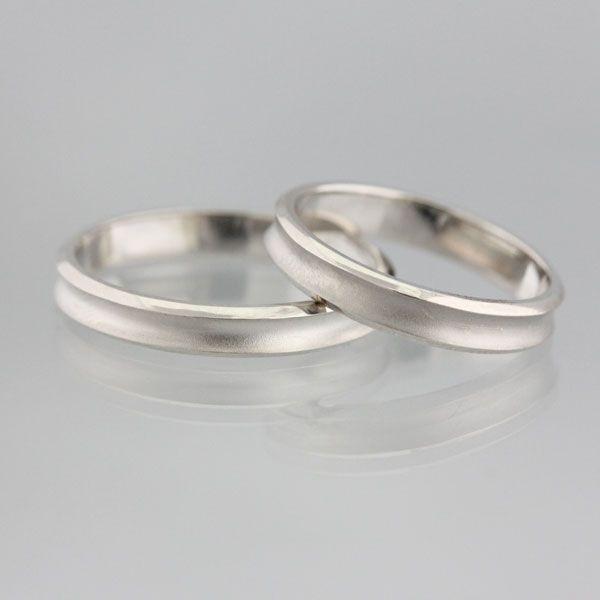 結婚指輪 安い シンプル プラチナ ペアリング PT900 くぼみ つや消し 指輪 マリッジリング 爆買の画像