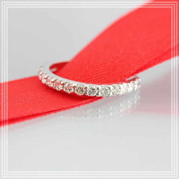 結婚指輪 レディース 単品 ホワイトゴールド K18WG ハーフ エタニティリング ホワイトダイヤ 0.5ct 指輪 マリッジリング 爆買の画像