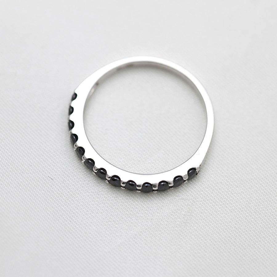 結婚指輪 プラチナ メンズ 単品 PT900  ハーフ エタニティリング ブラックダイヤ 0.5ct 指輪 マリッジリング 爆買の画像
