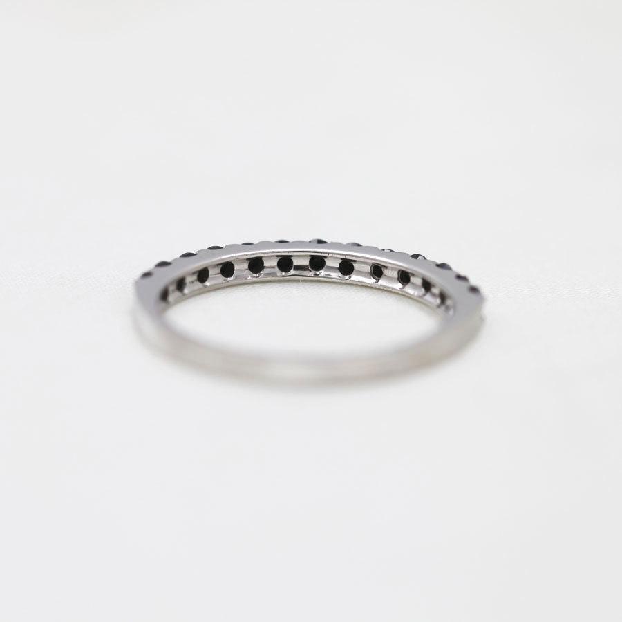 結婚指輪 プラチナ メンズ 単品 PT900  ハーフ エタニティリング ブラックダイヤ 0.5ct 指輪 マリッジリング 爆買の画像
