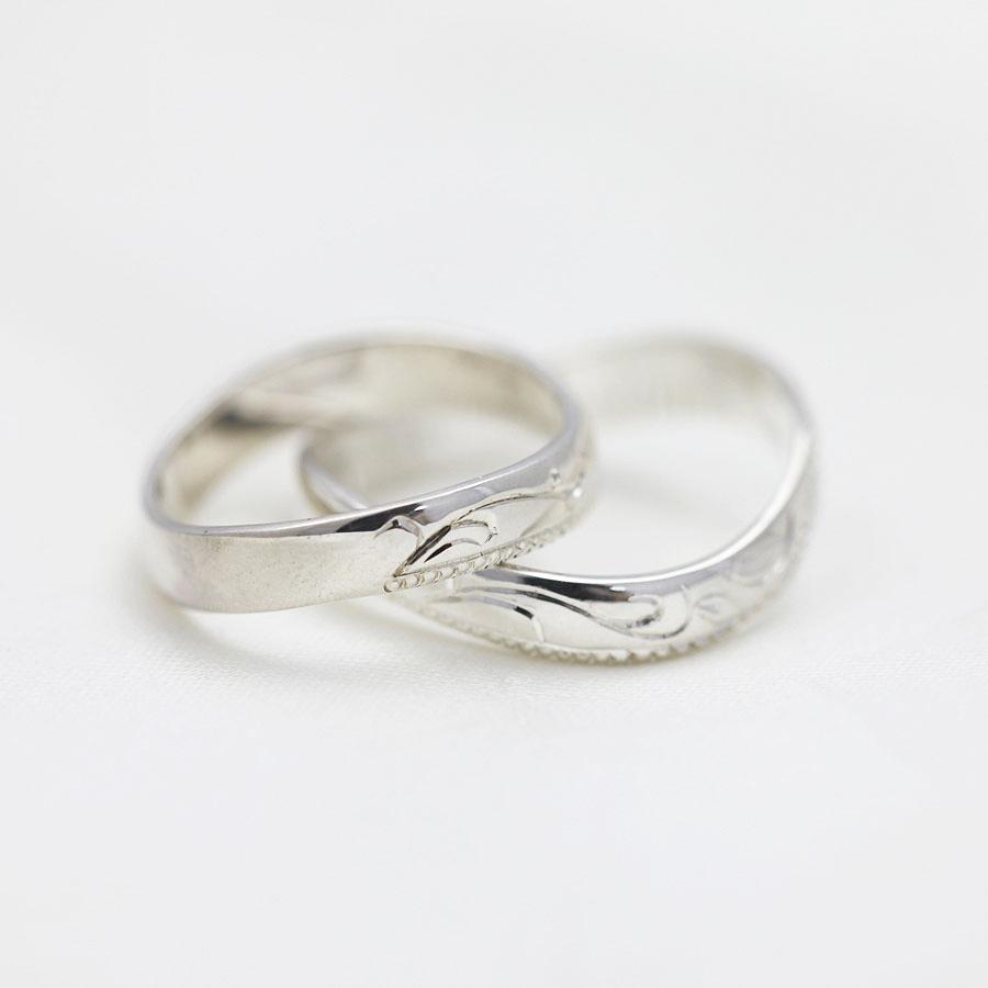 結婚指輪 安い ペアリング PT100 プラチナ10% アンティーク ミル打ち 彫刻 指輪 マリッジリング 爆買の画像