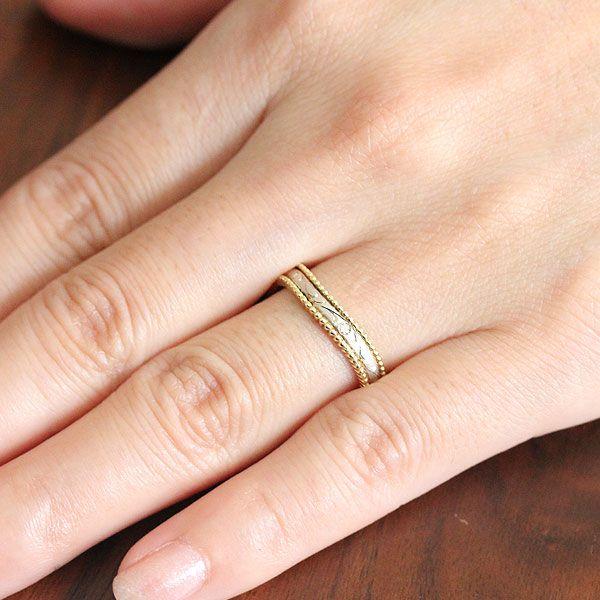 結婚指輪 安い プラチナ PT100 pt10% 18金 イエローゴールド K18YG ペアリング コンビ ダイヤ 0.01ct ミル 彫刻 指輪 マリッジリング 爆買の画像