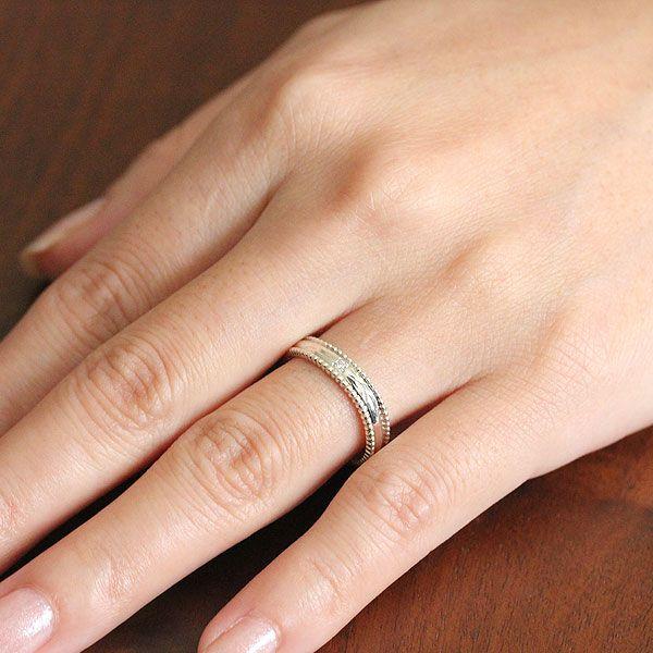 結婚指輪 プラチナ ペアリング PT900  ダイヤ 0.01ct ミル アンティーク 指輪 マリッジリング 彫刻 爆買の画像