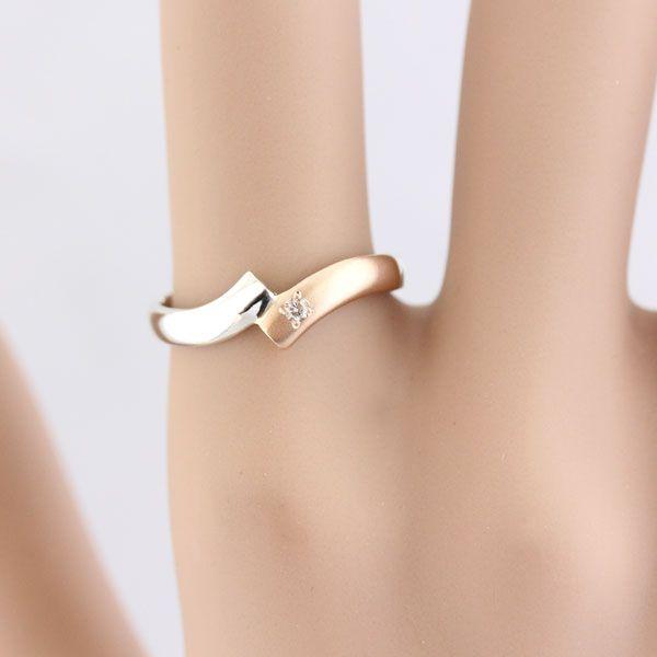 最先端 結婚指輪 プラチナ900 K18ピンクゴールド レディース クロス つや消しコンビ マリッジリング 最高の Www sciences Africa