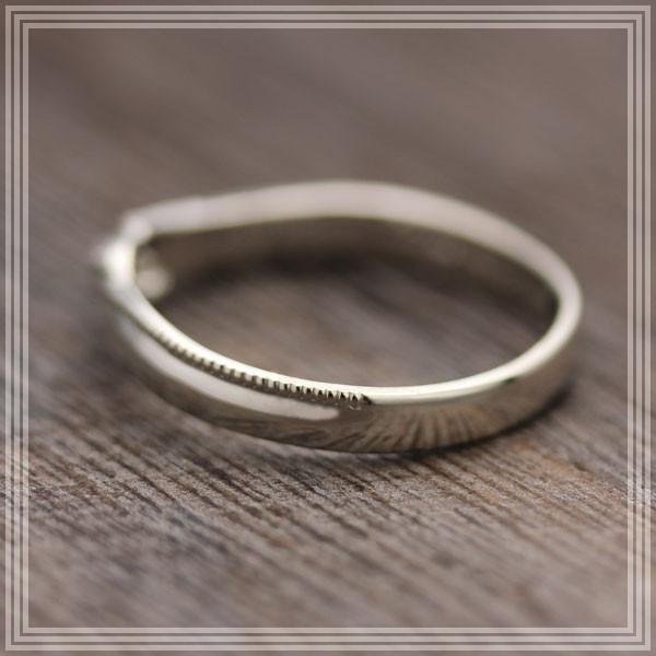 結婚指輪 プラチナ PT900  シンプル ダイヤ 0.03ct レディース 単品 ミル打ち 結び目 指輪 マリッジリング プレゼント 爆買の画像